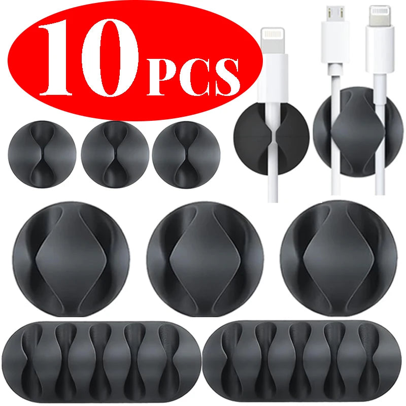 Adhesive Silicone Cable Clips (10pcs)