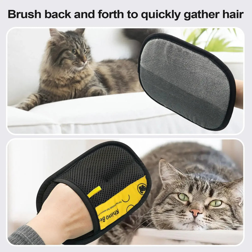 Pet Hair Remover Grooming Mitt (Pair)