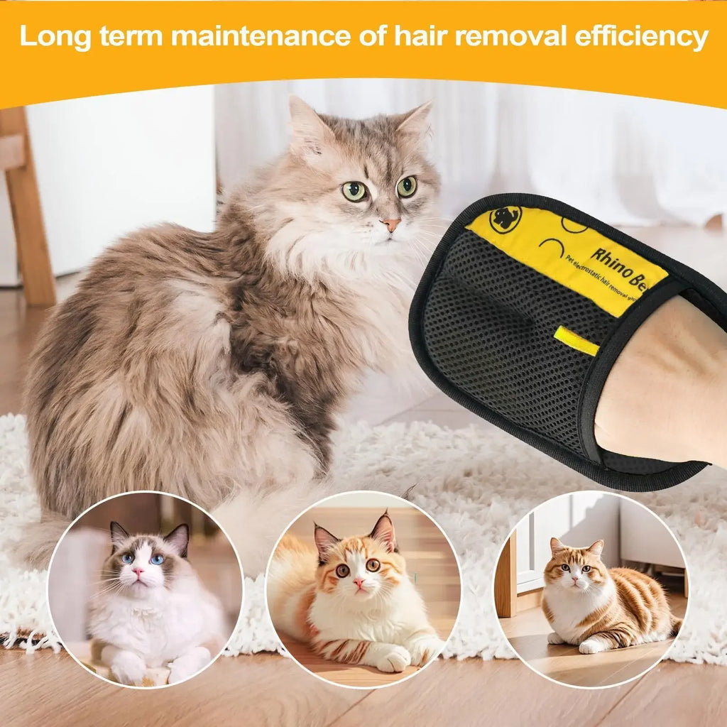 Pet Hair Remover Grooming Mitt (Pair)