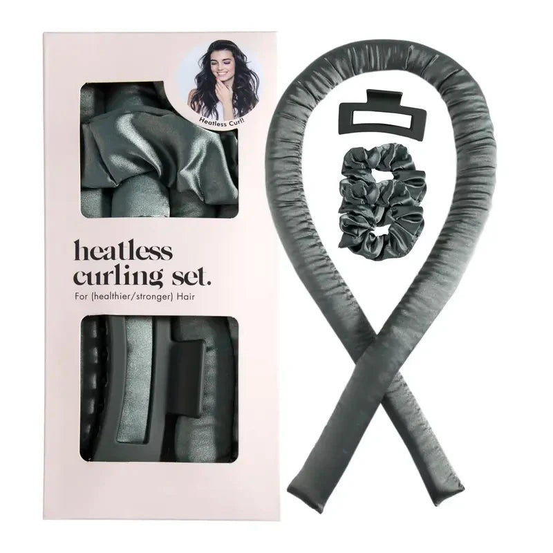 Silk Heatless Hair Curling Ribbon Set