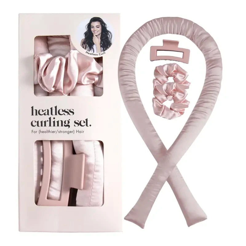 Silk Heatless Hair Curling Ribbon Set