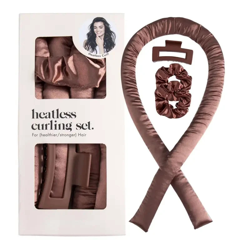 Silk Heatless Hair Curling Ribbon Set