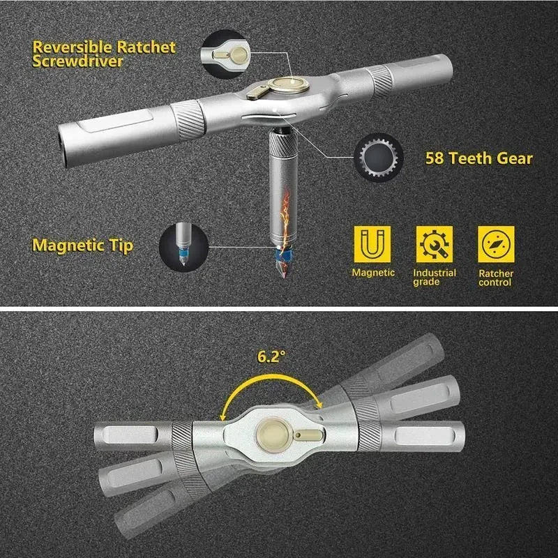 Compact Ratchet Screwdriver Set