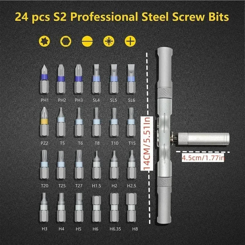 Compact Ratchet Screwdriver Set