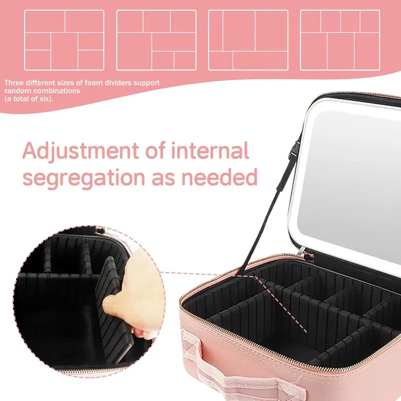Lighted Travel Makeup Case