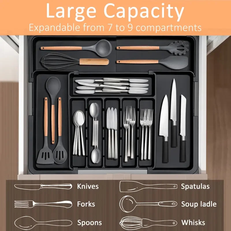 SUHOPE Expandable Kitchen Utensil Drawer Organizer