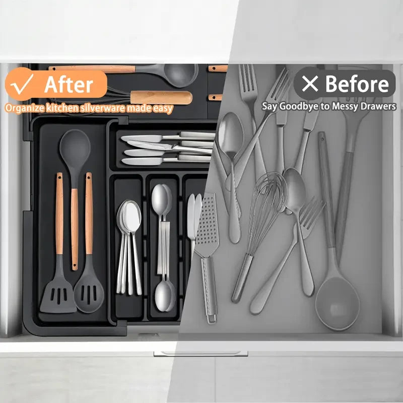SUHOPE Expandable Kitchen Utensil Drawer Organizer