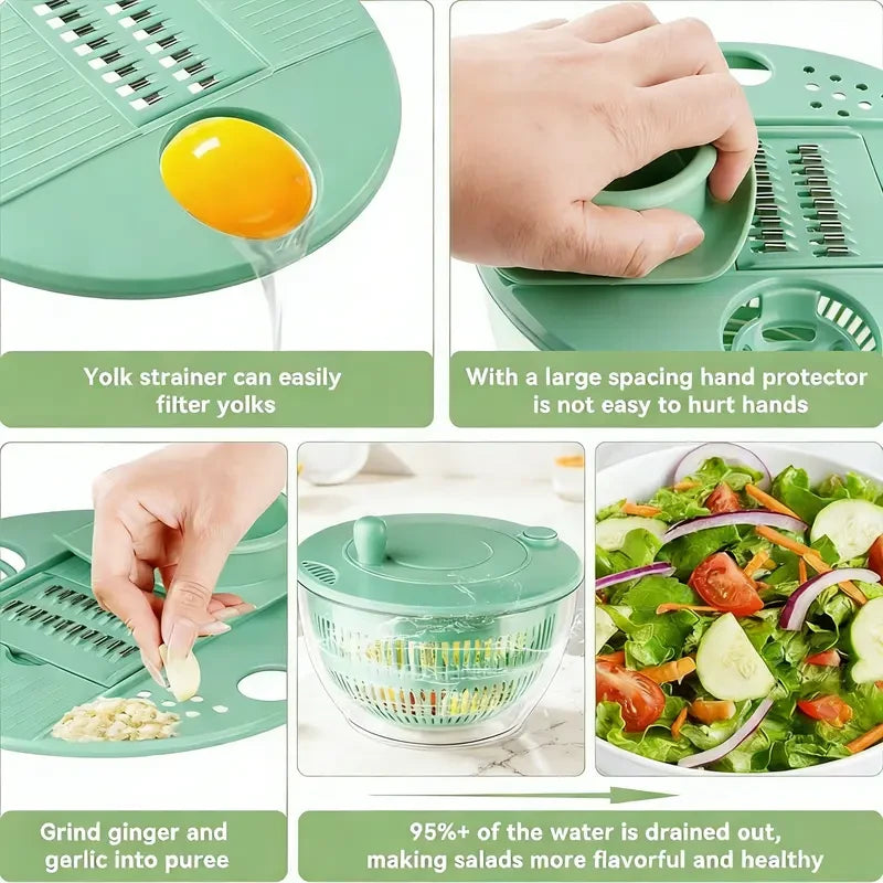 Rotating Salad Spinner & Slicer Set