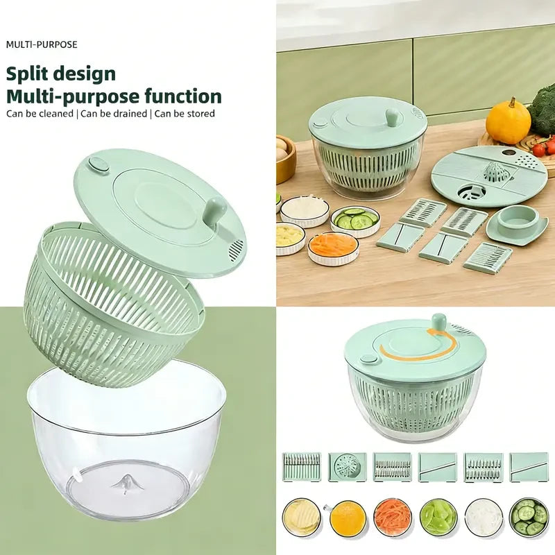 Rotating Salad Spinner & Slicer Set