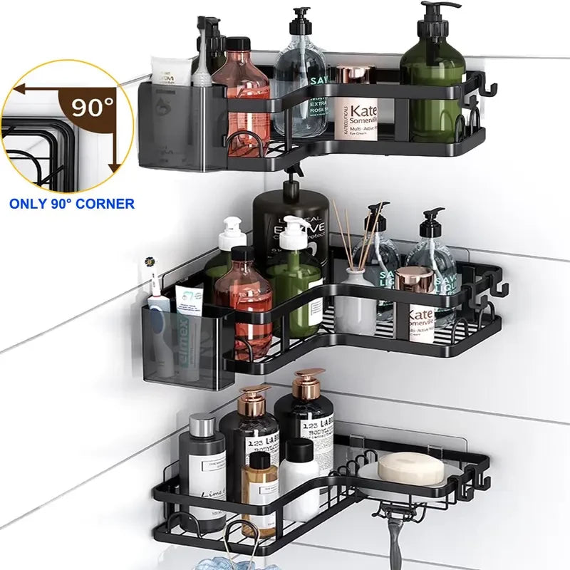 Black Stainless Steel Corner Shower Caddy