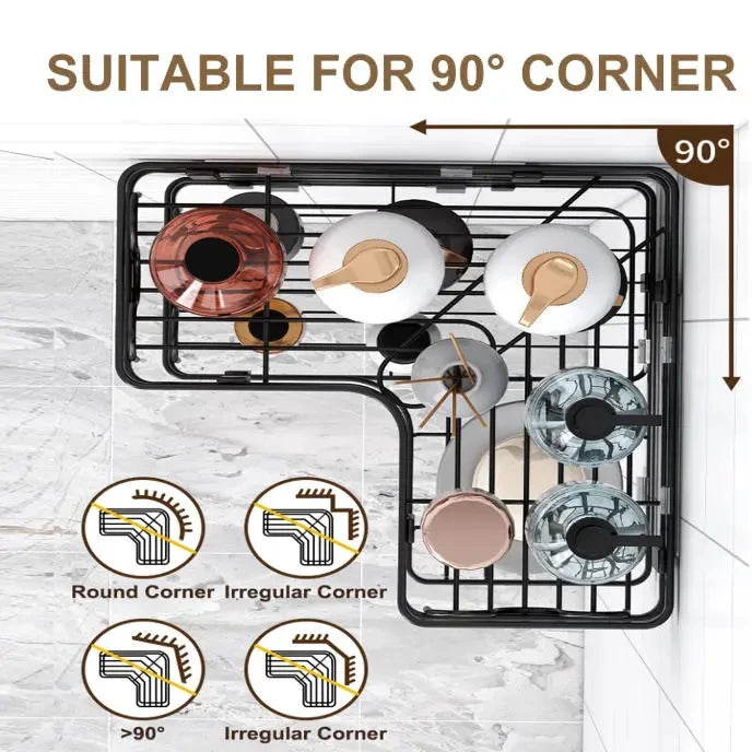 Black Stainless Steel Corner Shower Caddy