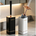 Silicone Toilet Brush with Holder, Long Handle