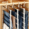 4-Piece Foldable 7-Layer Non-Slip Pants Hanger Set