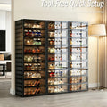 3-Layer Foldable Shoe Cabinet with Clear Magnetic Doors