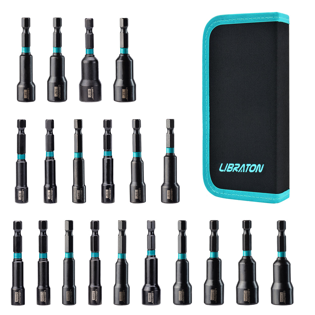 20-Piece Magnetic Nut Driver Set with Storage Bag