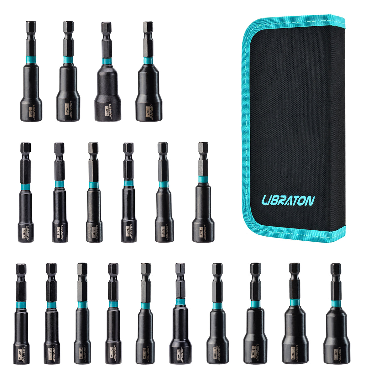 20-Piece Magnetic Nut Driver Set with Storage Bag