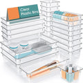 Clear 4-Piece Versatile Drawer Organizer Set