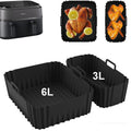 2-Piece Dual-Basket Silicone Air Fryer Liner Set