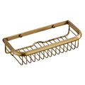 Single Brass Antique Shower Corner Shelf, 30cm