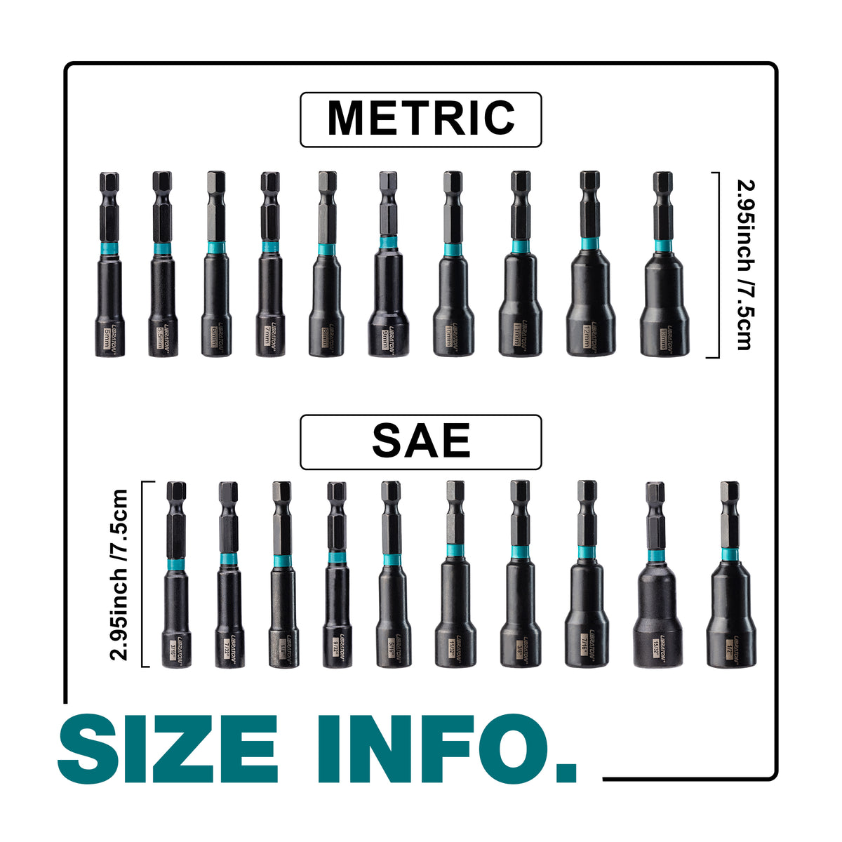 20-Piece Magnetic Nut Driver Set with Storage Bag