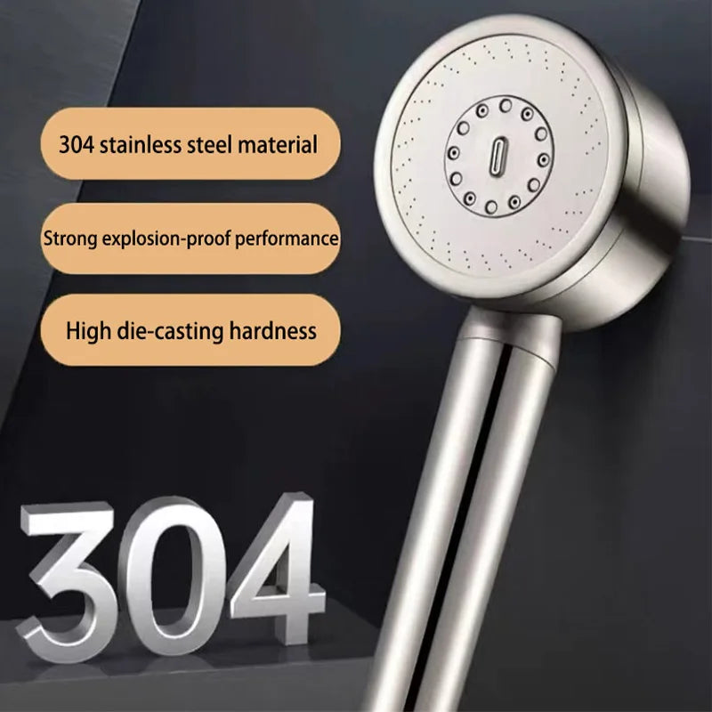 304 Stainless Steel Filtered Handheld Shower Head with Hose and Bracket