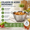 304 Stainless Steel Kitchen Colander with Side Handles, 24cm