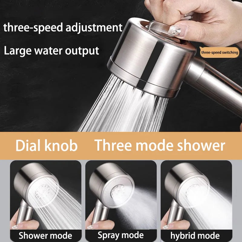 304 Stainless Steel Filtered Handheld Shower Head with Hose and Bracket