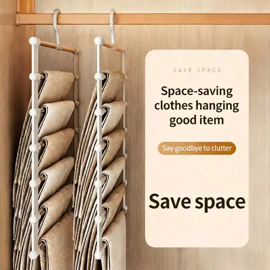 4-Piece Foldable 7-Layer Non-Slip Pants Hanger Set