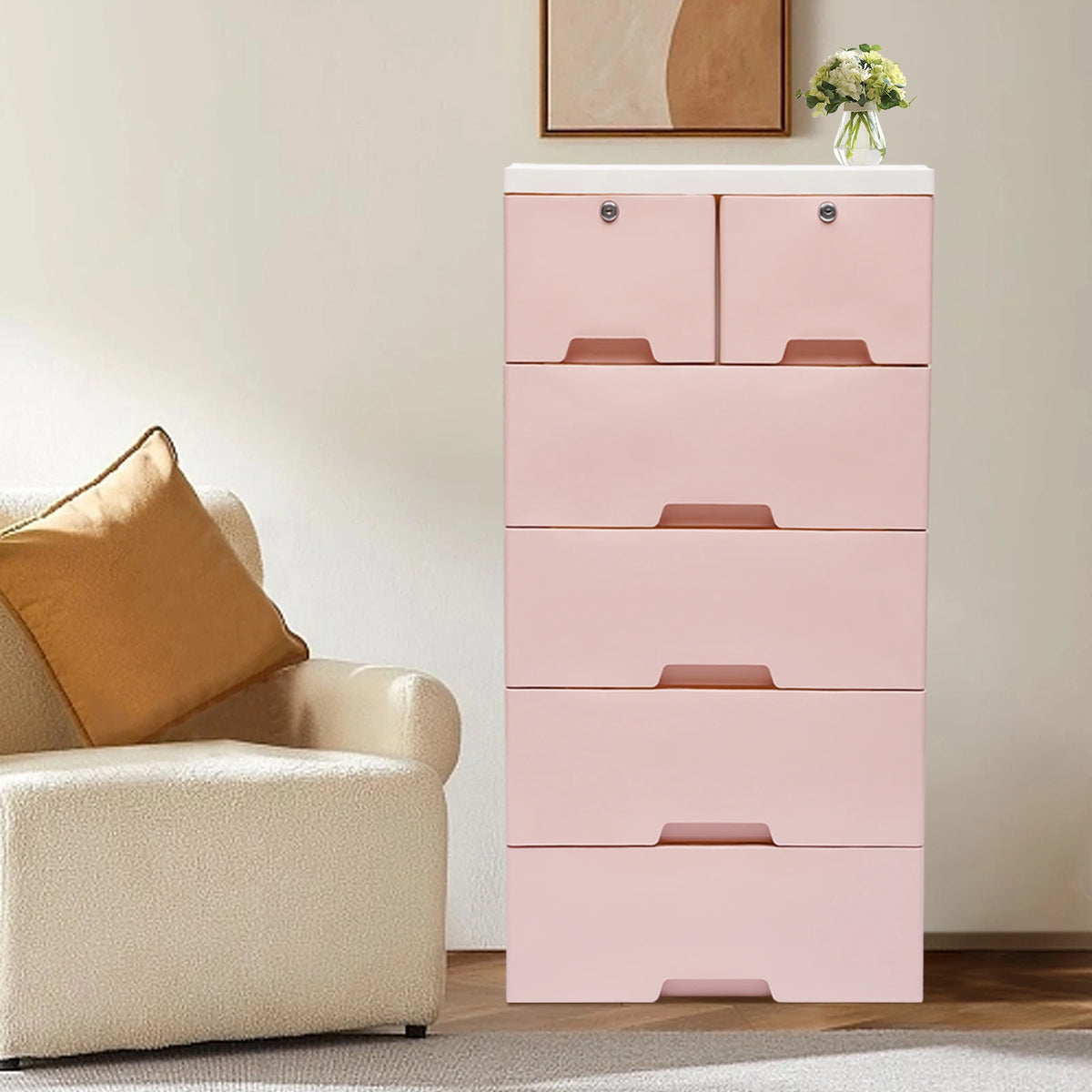6-Drawer Plastic Dresser Storage Tower Organizer