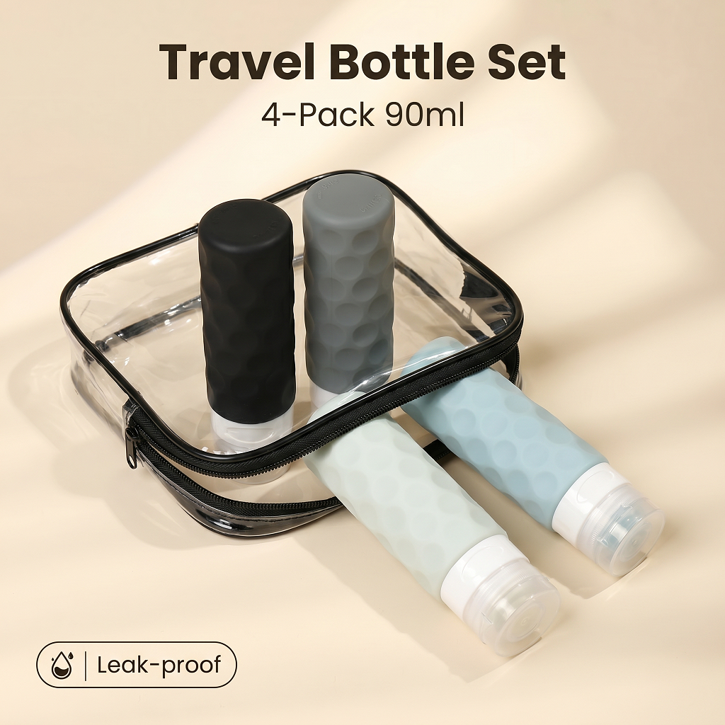 4pc Silicone Travel Bottles