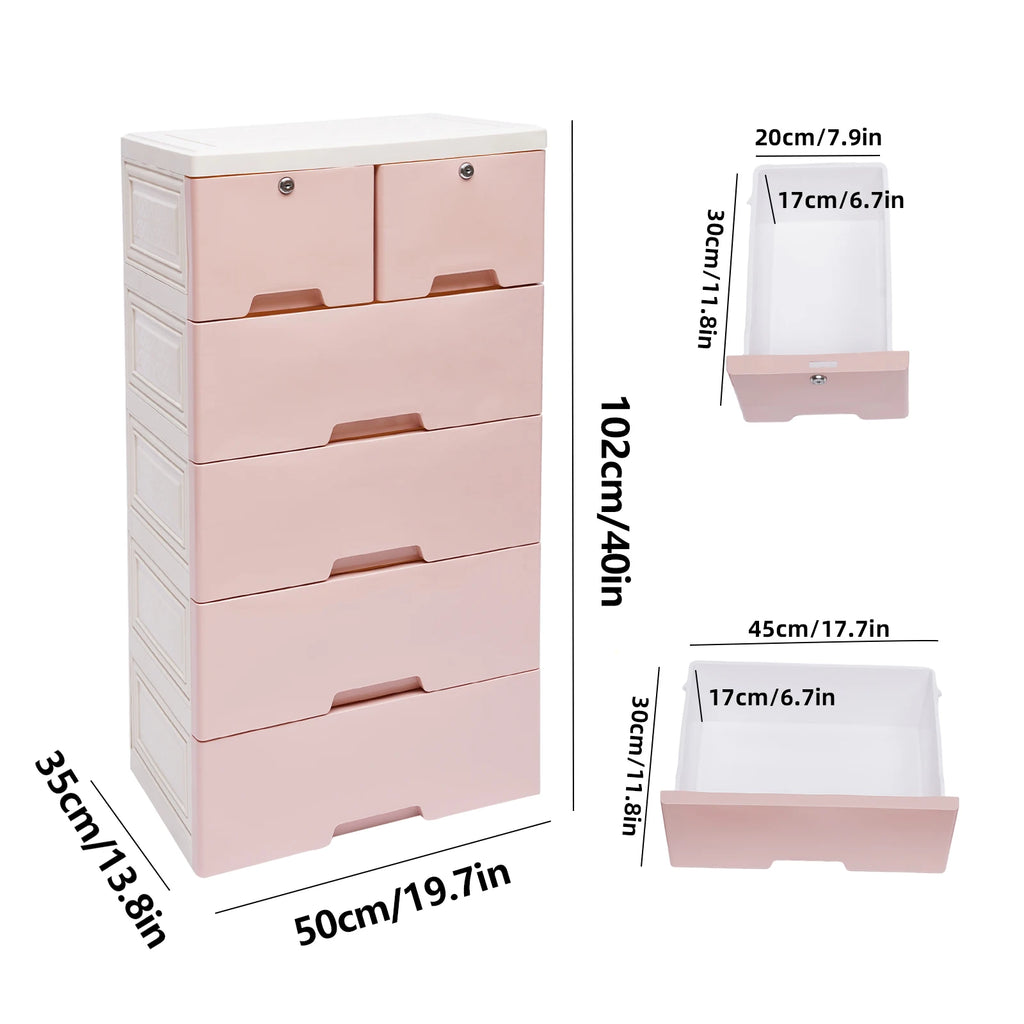 6-Drawer Plastic Dresser Storage Tower Organizer