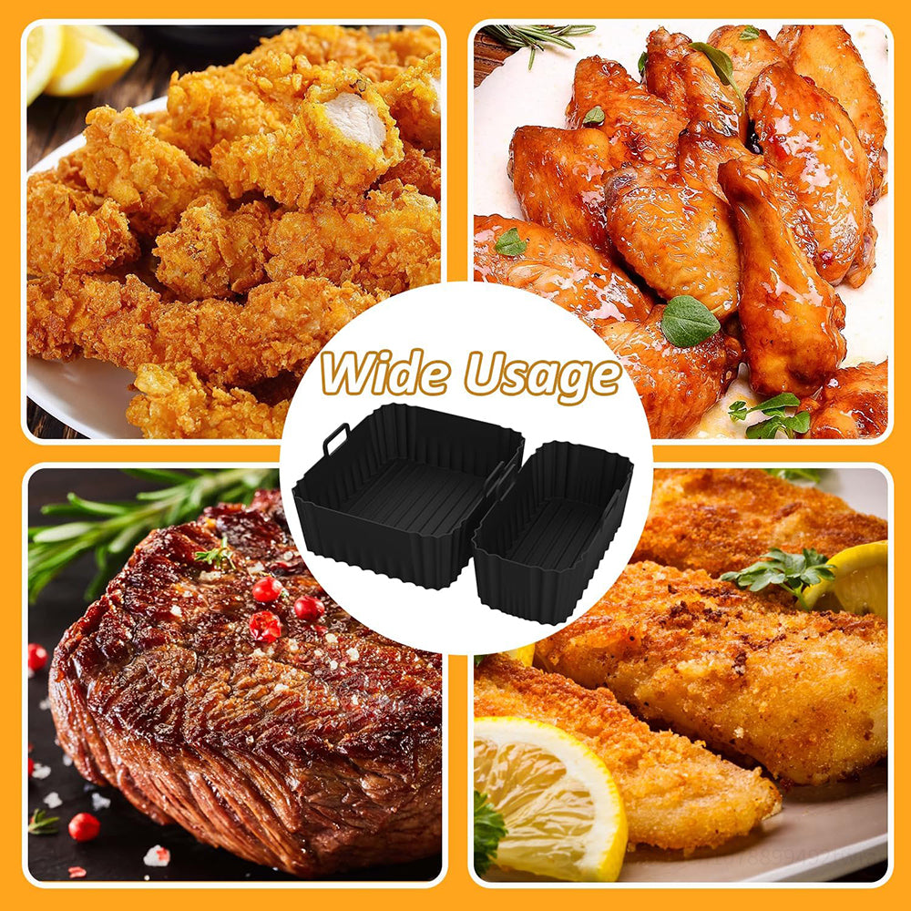 2-Piece Dual-Basket Silicone Air Fryer Liner Set