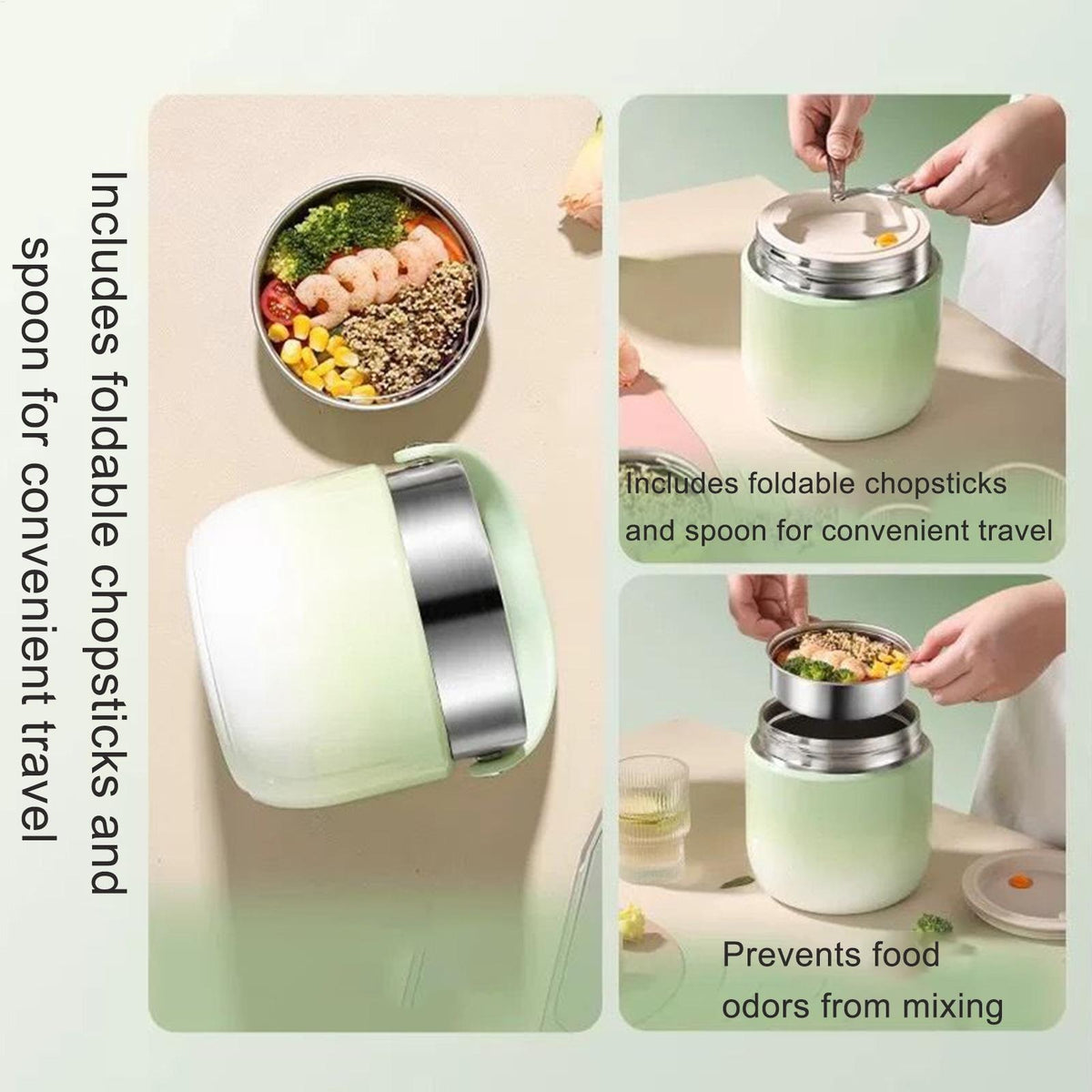 1200ml Leakproof Thermal Bento Lunch Container