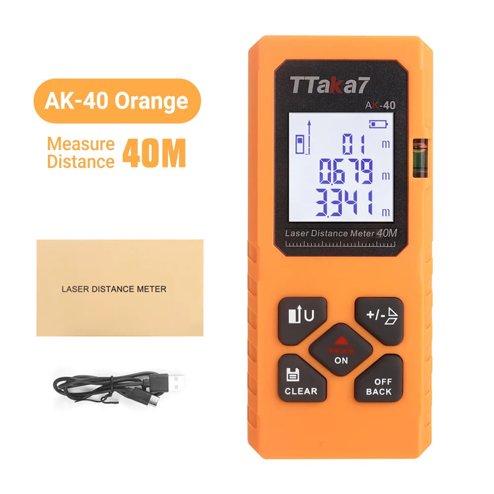 Compact USB-Rechargeable Laser Distance Measurer 40M/60M
