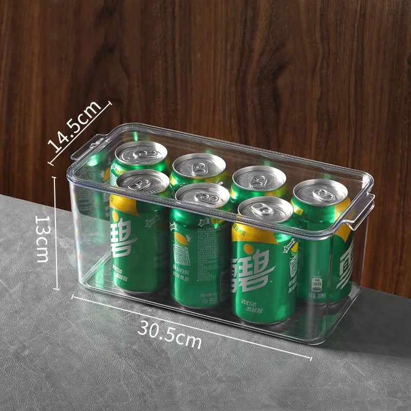 Stackable Clear Refrigerator Organizer Bins with Lids