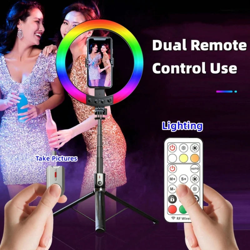 RGB Ring Light Selfie Stick Tripod