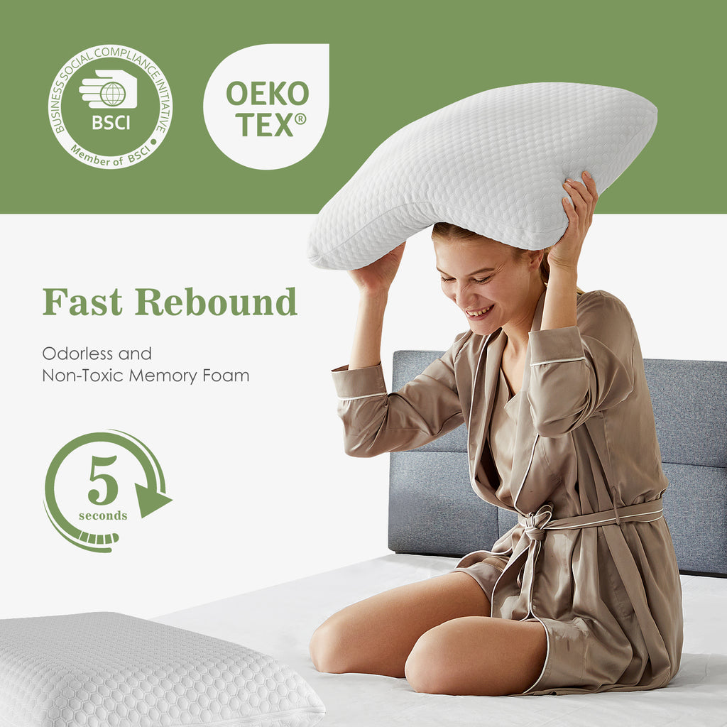 Cooling Memory Foam Neck Pillow 2-Pack