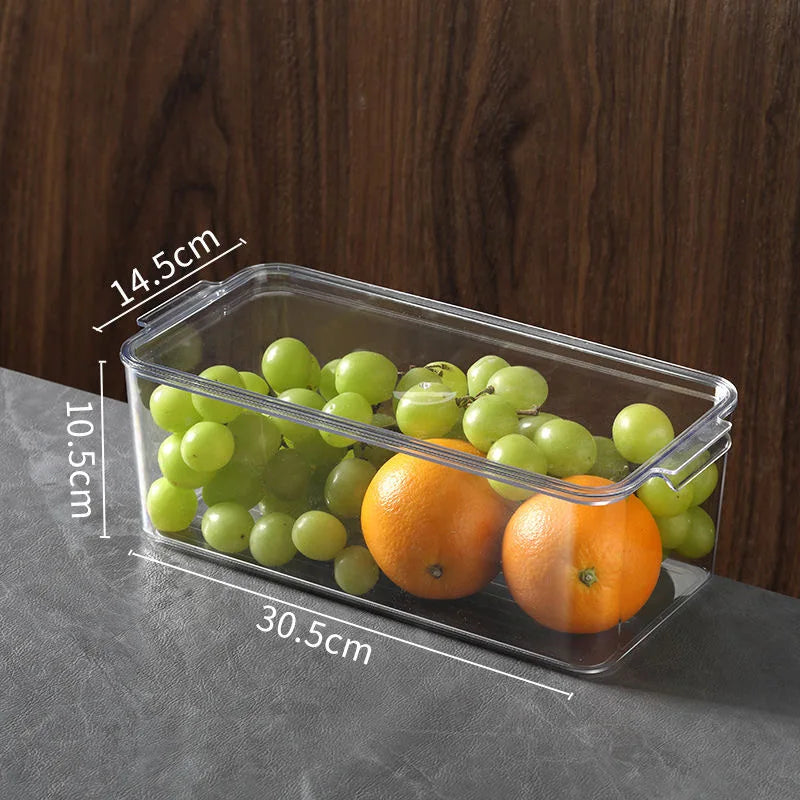 Stackable Clear Refrigerator Organizer Bins with Lids