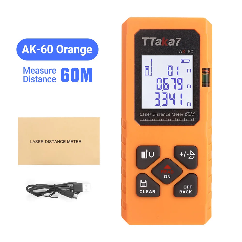 Compact USB-Rechargeable Laser Distance Measurer 40M/60M
