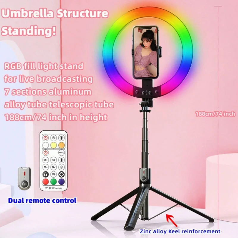 RGB Ring Light Selfie Stick Tripod