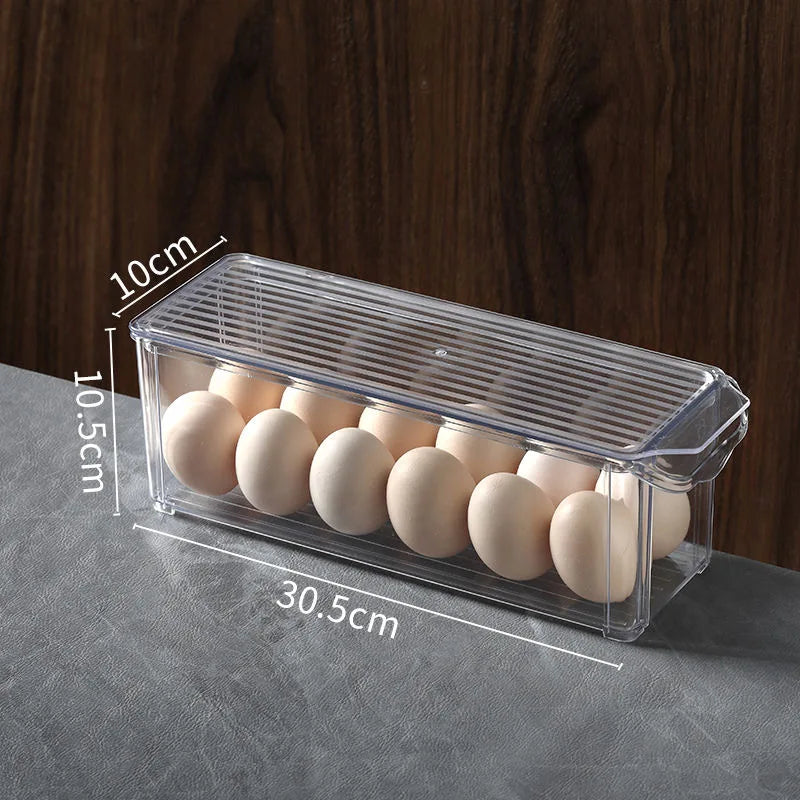 Stackable Clear Refrigerator Organizer Bins with Lids