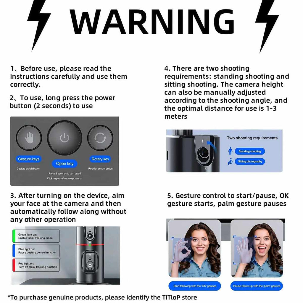 Desktop AI Face Recognition Gimbal with Light