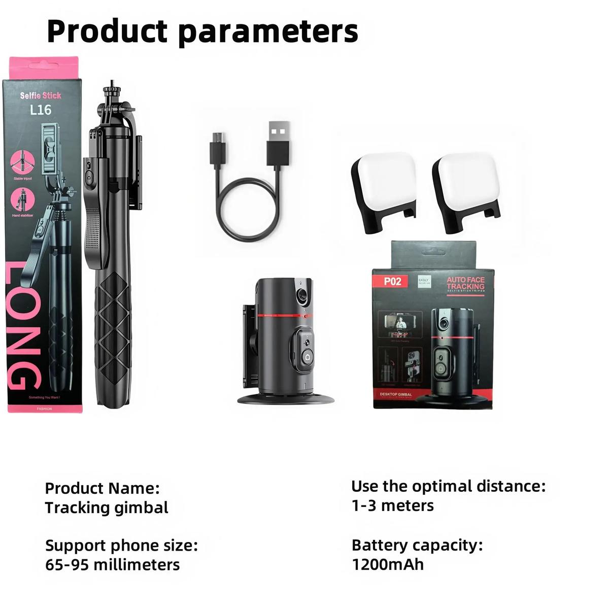Desktop AI Face Recognition Gimbal with Light