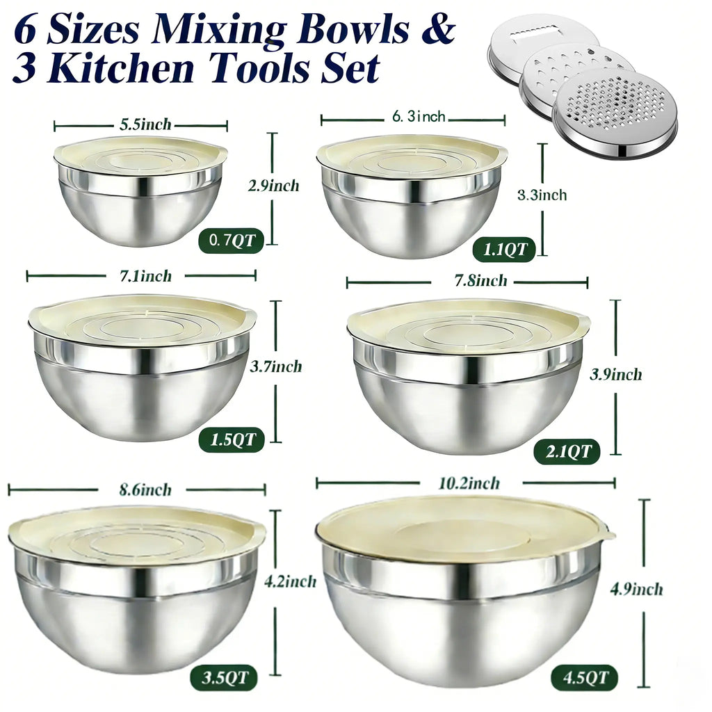 Stainless Mixing Bowls 6pc