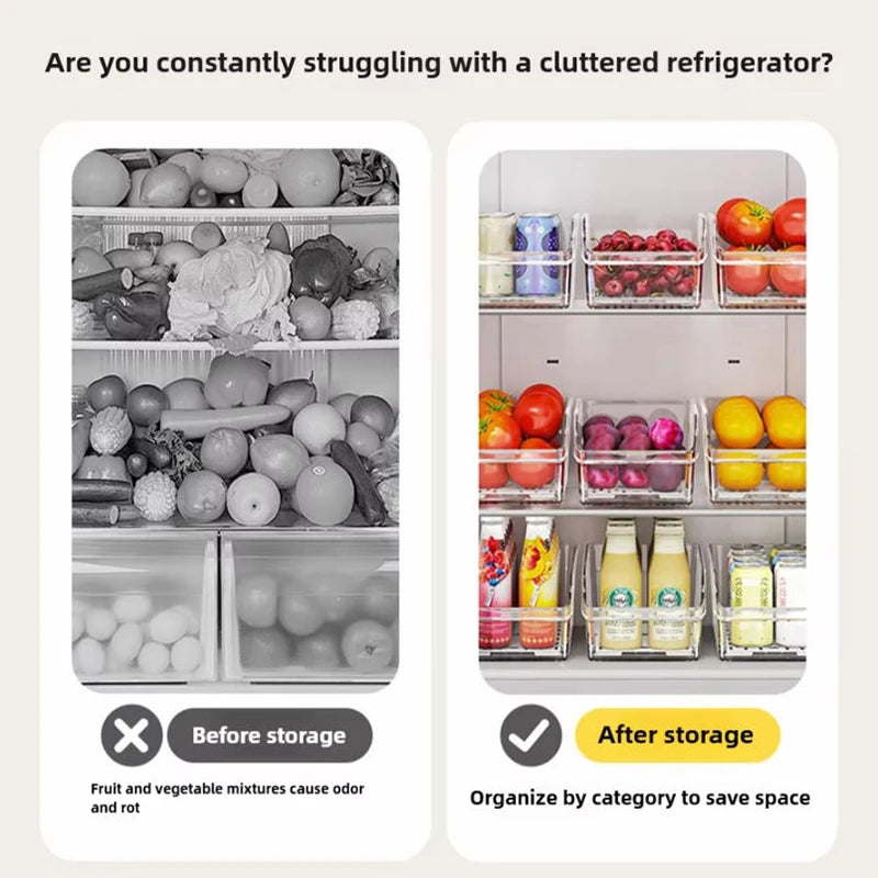 Clear Refrigerator Produce Drawer Bin