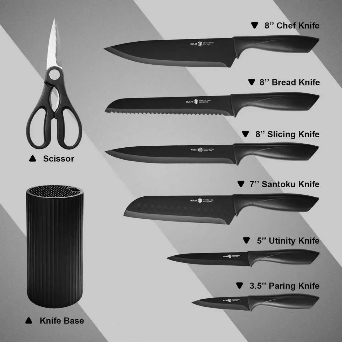 NULAS 8-Piece Knife Set