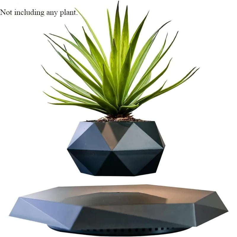 Magnetic Levitating Rotating Plant Pot