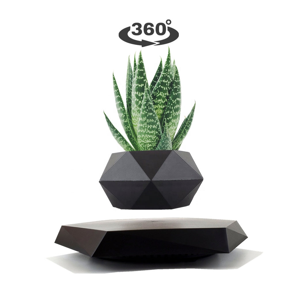Magnetic Levitating Rotating Plant Pot
