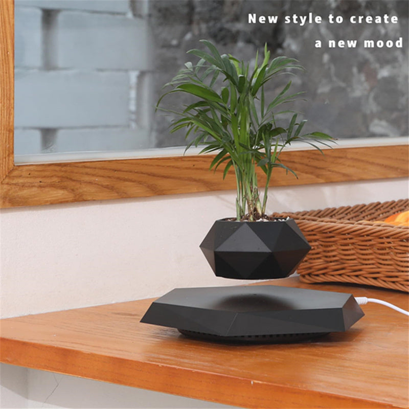 Magnetic Levitating Rotating Plant Pot