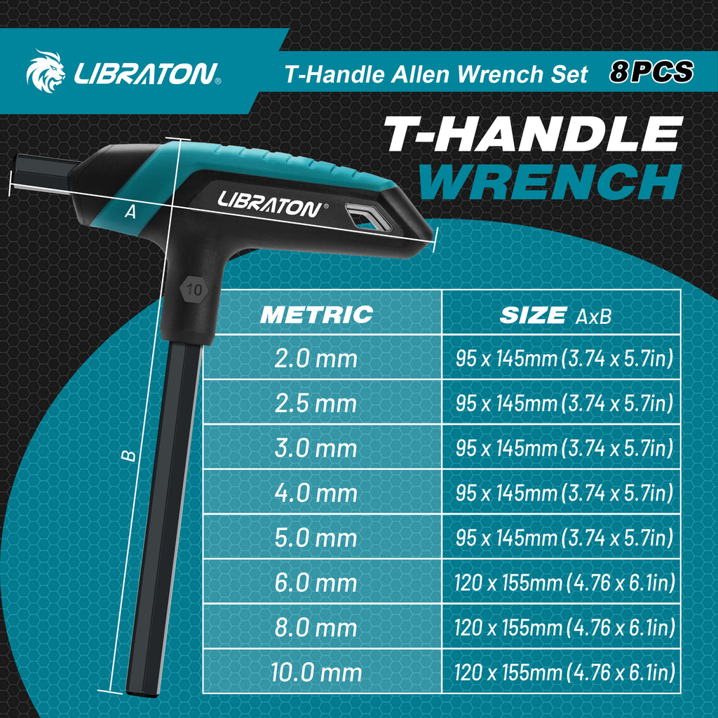 Metric Hex Key T-Handle Set